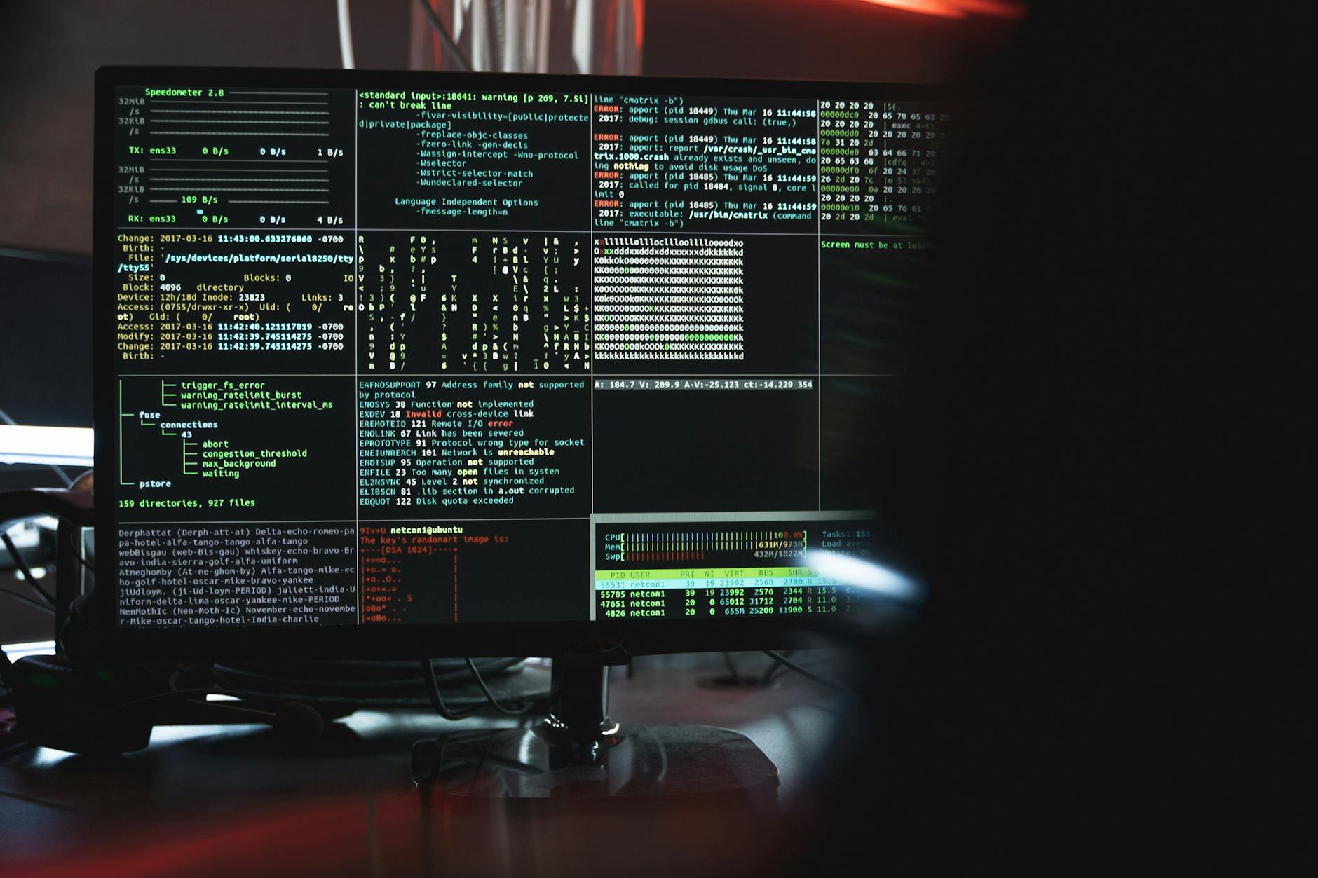 Developer working with command line interface and terminal