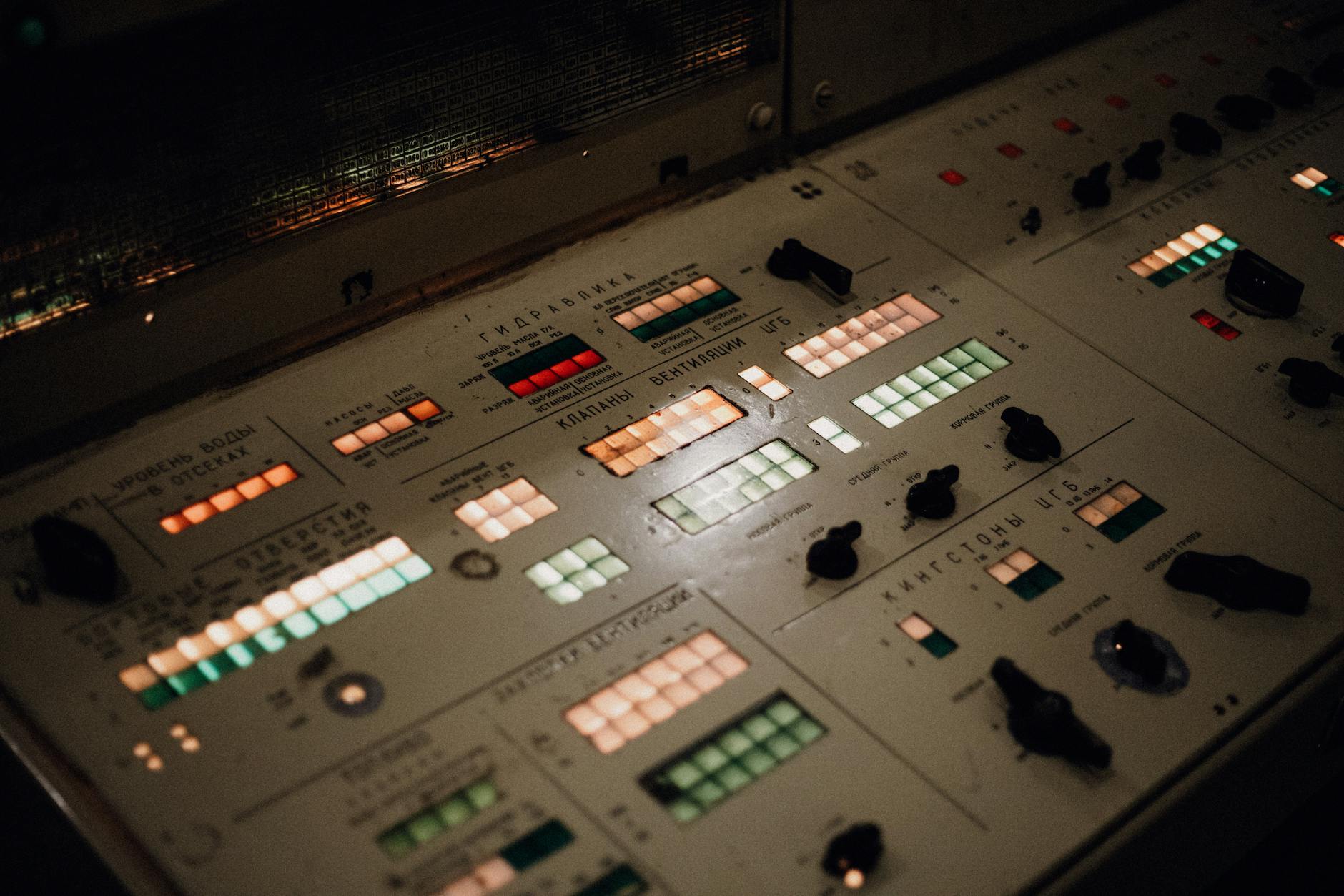 Control panel with buttons representing hosting panel interfaces
