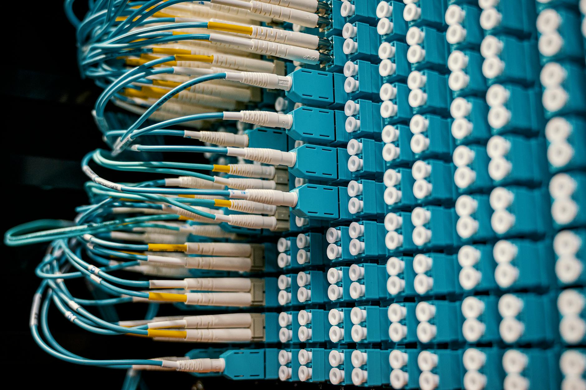 What is VPS hosting - server network infrastructure with fiber optic cables